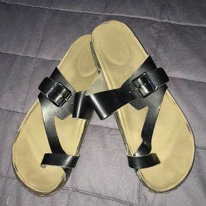 Sandals really cute and comfy.